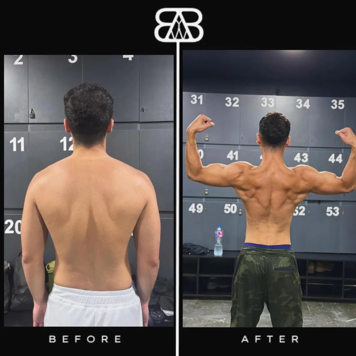 Anas — before and after, back view.